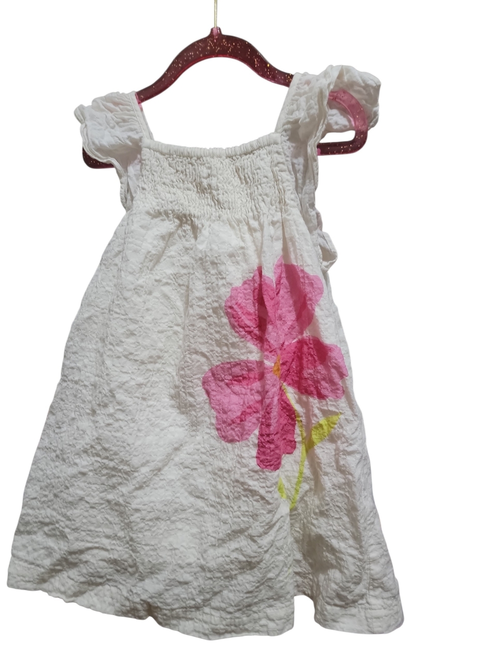 Zara Kid Toddler White & Pink Floral Kids Dress - Lightweight Sundress